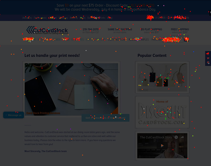 Shopify Heatmapping Example